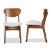 Baxton Studio Katya Mid-Century Modern Grey Fabric Upholstered and Walnut Brown Finished Wood 2-Piece Dining Chair Set - BSORH378C-Grey/Walnut Bent Seat-DC-2PK