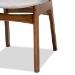 Baxton Studio Katya Mid-Century Modern Grey Fabric Upholstered and Walnut Brown Finished Wood 2-Piece Dining Chair Set - BSORH378C-Grey/Walnut Bent Seat-DC-2PK