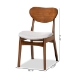 Baxton Studio Katya Mid-Century Modern Grey Fabric Upholstered and Walnut Brown Finished Wood 2-Piece Dining Chair Set - BSORH378C-Grey/Walnut Bent Seat-DC-2PK