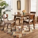 Baxton Studio Katya Mid-Century Modern Sand Fabric Upholstered and Walnut Brown Finished Wood 5-Piece Dining Set - BSORH378C-Sand/Walnut-5PC Dining Set
