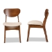 Baxton Studio Katya Mid-Century Modern Sand Fabric Upholstered and Walnut Brown Finished Wood 2-Piece Dining Chair Set - BSORH378C-Sand/Walnut Bent Seat-DC-2PK