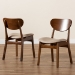 Baxton Studio Katya Mid-Century Modern Sand Fabric Upholstered and Walnut Brown Finished Wood 2-Piece Dining Chair Set - BSORH378C-Sand/Walnut Bent Seat-DC-2PK
