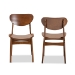 Baxton Studio Katya Mid-Century Modern Walnut Brown Finished Wood 2-Piece Dining Chair Set - BSORH378C-Walnut Bent Seat-DC-2PK