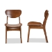 Baxton Studio Katya Mid-Century Modern Walnut Brown Finished Wood 2-Piece Dining Chair Set - BSORH378C-Walnut Bent Seat-DC-2PK