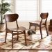 Baxton Studio Katya Mid-Century Modern Walnut Brown Finished Wood 2-Piece Dining Chair Set - BSORH378C-Walnut Bent Seat-DC-2PK