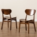 Baxton Studio Katya Mid-Century Modern Walnut Brown Finished Wood 2-Piece Dining Chair Set - BSORH378C-Walnut Bent Seat-DC-2PK