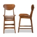 Baxton Studio Katya Mid-Century Modern Walnut Brown Finished Wood 2-Piece Counter Stool Set - BSORH378P-Walnut Bent Seat-PC-2PK