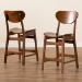 Baxton Studio Katya Mid-Century Modern Walnut Brown Finished Wood 2-Piece Counter Stool Set - BSORH378P-Walnut Bent Seat-PC-2PK