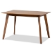 Baxton Studio Damara Mid-Century Modern Grey Fabric Upholstered and Walnut Brown Finished Wood 5-Piece Dining Set - BSORH367C-Grey/Walnut-5PC Dining Set