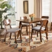 Baxton Studio Damara Mid-Century Modern Grey Fabric Upholstered and Walnut Brown Finished Wood 5-Piece Dining Set - BSORH367C-Grey/Walnut-5PC Dining Set