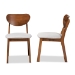 Baxton Studio Damara Mid-Century Modern Grey Fabric Upholstered and Walnut Brown Finished Wood 2-Piece Dining Chair Set - BSORH367C-Grey/Walnut Flat Seat-DC-2PK