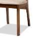 Baxton Studio Damara Mid-Century Modern Sand Fabric Upholstered and Walnut Brown Finished Wood 5-Piece Dining Set - BSORH367C-Sand/Walnut-5PC Dining Set