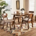 Baxton Studio Damara Mid-Century Modern Sand Fabric Upholstered and Walnut Brown Finished Wood 5-Piece Dining Set - BSORH367C-Sand/Walnut-5PC Dining Set