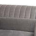 Baxton Studio Morton Mid-Century Modern Contemporary Grey Velvet Fabric Upholstered and Dark Brown Finished Wood Sectional Sofa with Left Facing Chaise - BSORDS-S0017-L-Grey Velvet/Wenge-LFC