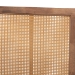 Baxton Studio Malia Modern and Contemporary Walnut Brown Finished Wood and Synthetic Rattan King Size Canopy Bed - BSOMG-0021-3-Walnut-King