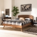 Baxton Studio Keagan Mid-Century Modern Transitional Walnut Brown Finished Wood Full Size Platform Bed - BSOMG-2200-1-Ash Walnut-Full