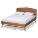 Baxton Studio Keagan Mid-Century Modern Transitional Walnut Brown Finished Wood Full Size Platform Bed - BSOMG-2200-1-Ash Walnut-Full