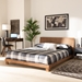 Baxton Studio Haines Modern and Contemporary Walnut Brown Finished Wood Full Size Platform Bed - BSOMG-0050-Ash Walnut-Full