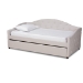 Baxton Studio Becker Modern and Contemporary Transitional Beige Fabric Upholstered Twin Size Daybed with Trundle