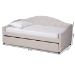 Baxton Studio Becker Modern and Contemporary Transitional Beige Fabric Upholstered Twin Size Daybed with Trundle - BSOBecker-Beige-Daybed-T/T