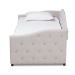 Baxton Studio Becker Modern and Contemporary Transitional Beige Fabric Upholstered Twin Size Daybed with Trundle - BSOBecker-Beige-Daybed-T/T