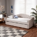 Baxton Studio Becker Modern and Contemporary Transitional Beige Fabric Upholstered Twin Size Daybed with Trundle - BSOBecker-Beige-Daybed-T/T