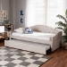 Baxton Studio Becker Modern and Contemporary Transitional Beige Fabric Upholstered Twin Size Daybed with Trundle - BSOBecker-Beige-Daybed-T/T