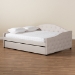 Baxton Studio Becker Modern and Contemporary Transitional Beige Fabric Upholstered Queen Size Daybed with Trundle - BSOBecker-Beige-Daybed-Q/T