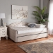 Baxton Studio Becker Modern and Contemporary Transitional Beige Fabric Upholstered Queen Size Daybed with Trundle - BSOBecker-Beige-Daybed-Q/T