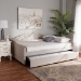 Baxton Studio Becker Modern and Contemporary Transitional Beige Fabric Upholstered Queen Size Daybed with Trundle - BSOBecker-Beige-Daybed-Q/T