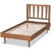 Baxton Studio Kuro Modern and Contemporary Walnut Brown Finished Wood Twin Size Platform Bed - BSOKuro-Ash Walnut-Twin