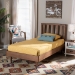 Baxton Studio Kuro Modern and Contemporary Walnut Brown Finished Wood Twin Size Platform Bed - BSOKuro-Ash Walnut-Twin