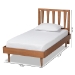Baxton Studio Kuro Modern and Contemporary Walnut Brown Finished Wood Twin Size Platform Bed - BSOKuro-Ash Walnut-Twin