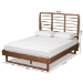 Baxton Studio Lucie Modern and Contemporary Walnut Brown Finished Wood Full Size Platform Bed - BSOLucie-Ash Walnut-Full