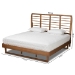 Baxton Studio Lucie Modern and Contemporary Walnut Brown Finished Wood King Size Platform Bed - BSOLucie-Ash Walnut-King
