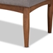 Baxton Studio Sanford Mid-Century Modern Grey Fabric Upholstered and Walnut Brown Finished Wood 2-Piece Dining Nook Banquette Set - BSOBBT8051.11-Grey/Walnut-2PC SF Bench
