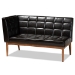 Baxton Studio Sanford Mid-Century Modern Dark Brown Faux Leather Upholstered and Walnut Brown Finished Wood 5-Piece Dining Nook Set - BSOBBT8051.11-Dark Brown/Walnut-5PC Dining Nook Set