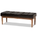 Baxton Studio Sanford Mid-Century Modern Dark Brown Faux Leather Upholstered and Walnut Brown Finished Wood 5-Piece Dining Nook Set - BSOBBT8051.11-Dark Brown/Walnut-5PC Dining Nook Set