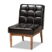 Baxton Studio Sanford Mid-Century Modern Dark Brown Faux Leather Upholstered and Walnut Brown Finished Wood 5-Piece Dining Nook Set - BSOBBT8051.11-Dark Brown/Walnut-5PC Dining Nook Set