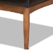 Baxton Studio Sanford Mid-Century Modern Dark Brown Faux Leather Upholstered and Walnut Brown Finished Wood 5-Piece Dining Nook Set - BSOBBT8051.11-Dark Brown/Walnut-5PC Dining Nook Set