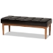 Baxton Studio Sanford Mid-Century Modern Dark Brown Faux Leather Upholstered and Walnut Brown Finished Wood 4-Piece Dining Nook Set - BSOBBT8051.11-Dark Brown/Walnut-4PC Dining Nook Set