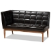 Baxton Studio Sanford Mid-Century Modern Dark Brown Faux Leather Upholstered and Walnut Brown Finished Wood 2-Piece Dining Nook Banquette Set - BSOBBT8051.11-Dark Brown/Walnut-2PC SF Bench