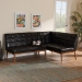 Baxton Studio Sanford Mid-Century Modern Dark Brown Faux Leather Upholstered and Walnut Brown Finished Wood 2-Piece Dining Nook Banquette Set - BSOBBT8051.11-Dark Brown/Walnut-2PC SF Bench