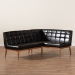 Baxton Studio Sanford Mid-Century Modern Dark Brown Faux Leather Upholstered and Walnut Brown Finished Wood 2-Piece Dining Nook Banquette Set - BSOBBT8051.11-Dark Brown/Walnut-2PC SF Bench