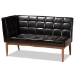 Baxton Studio Sanford Mid-Century Modern Dark Brown Faux Leather Upholstered and Walnut Brown Finished Wood 3-Piece Dining Nook Set - BSOBBT8051.11-Dark Brown/Walnut-3PC Dining Nook Set