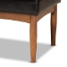 Baxton Studio Sanford Mid-Century Modern Dark Brown Faux Leather Upholstered and Walnut Brown Finished Wood Dining Bench - BSOBBT8051.11-Dark Brown/Walnut-Bench