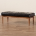 Baxton Studio Sanford Mid-Century Modern Dark Brown Faux Leather Upholstered and Walnut Brown Finished Wood Dining Bench - BSOBBT8051.11-Dark Brown/Walnut-Bench