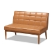 Baxton Studio Sanford Mid-Century Modern Tan Faux Leather Upholstered and Walnut Brown Finished Wood 5-Piece Dining Nook Set - BSOBBT8051.11-Tan/Walnut-5PC Dining Nook Set