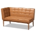 Baxton Studio Sanford Mid-Century Modern Tan Faux Leather Upholstered and Walnut Brown Finished Wood 5-Piece Dining Nook Set - BSOBBT8051.11-Tan/Walnut-5PC Dining Nook Set