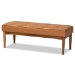 Baxton Studio Sanford Mid-Century Modern Tan Faux Leather Upholstered and Walnut Brown Finished Wood 5-Piece Dining Nook Set - BSOBBT8051.11-Tan/Walnut-5PC Dining Nook Set